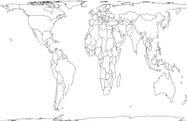 World Map as per the Gall-Peters projection